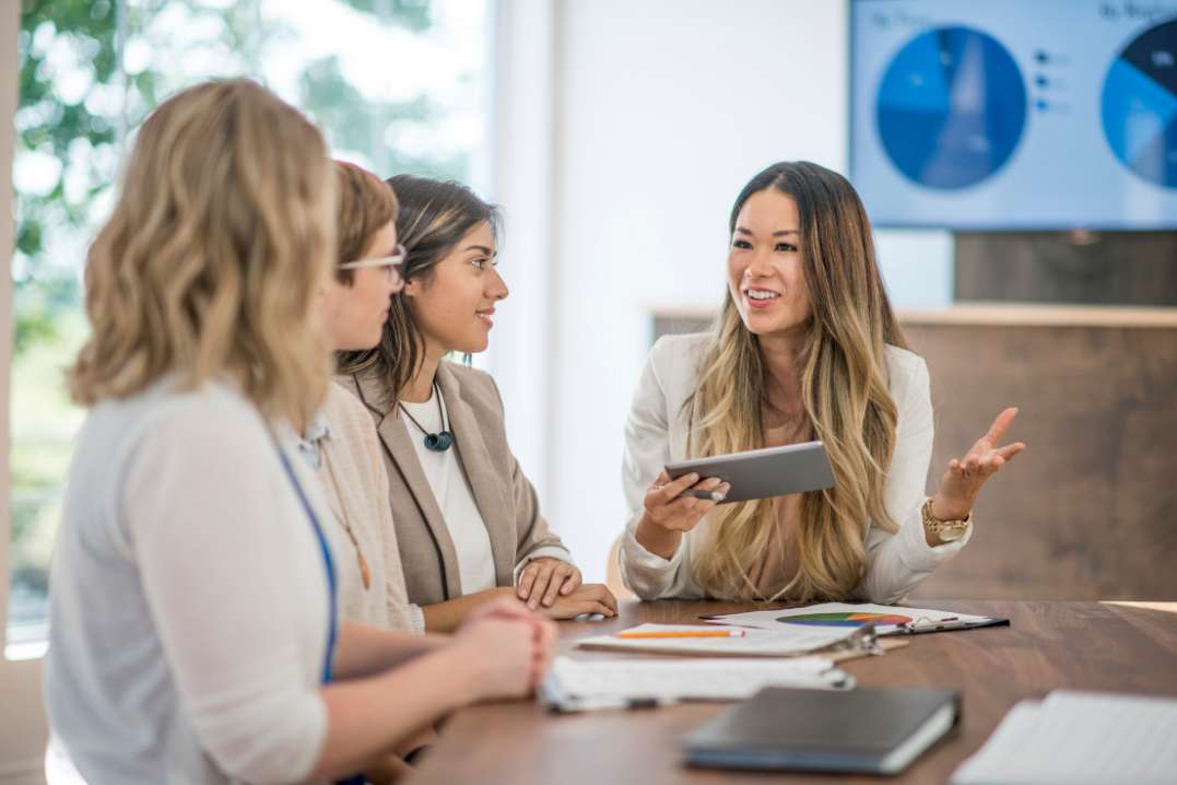 business women working together in a meeting room